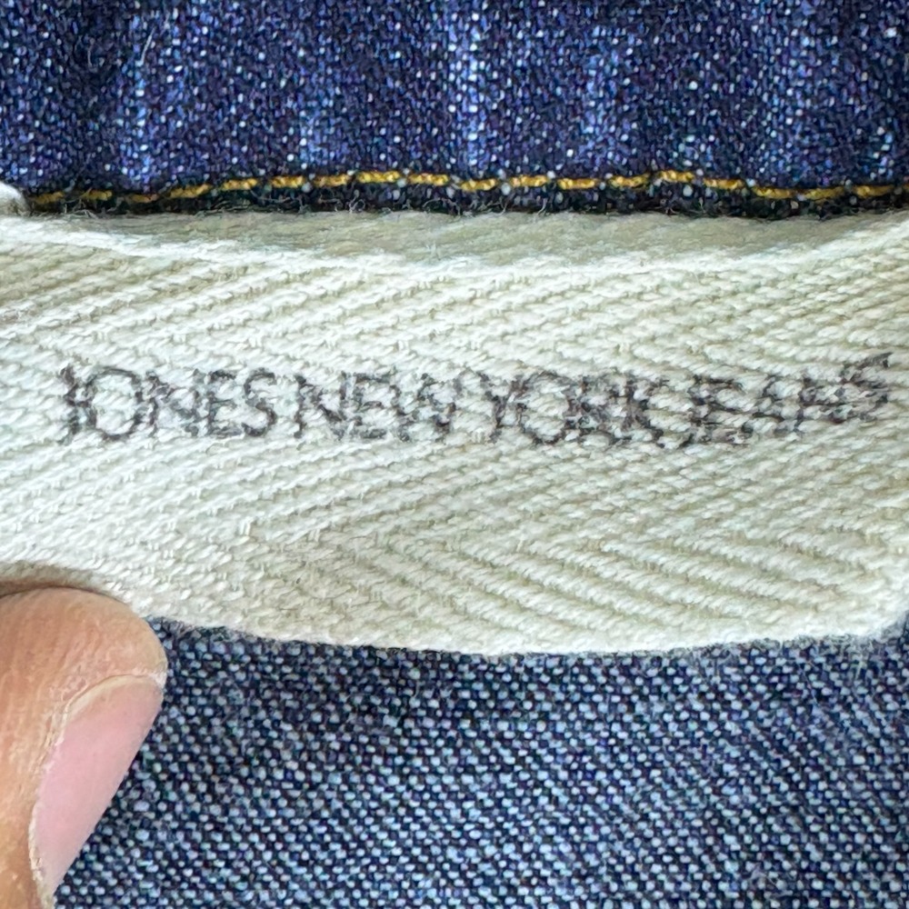 Jones New York Jeans Jacket Women Large Blue Denim Cotton Utility Button Front - Picture 6 of 8